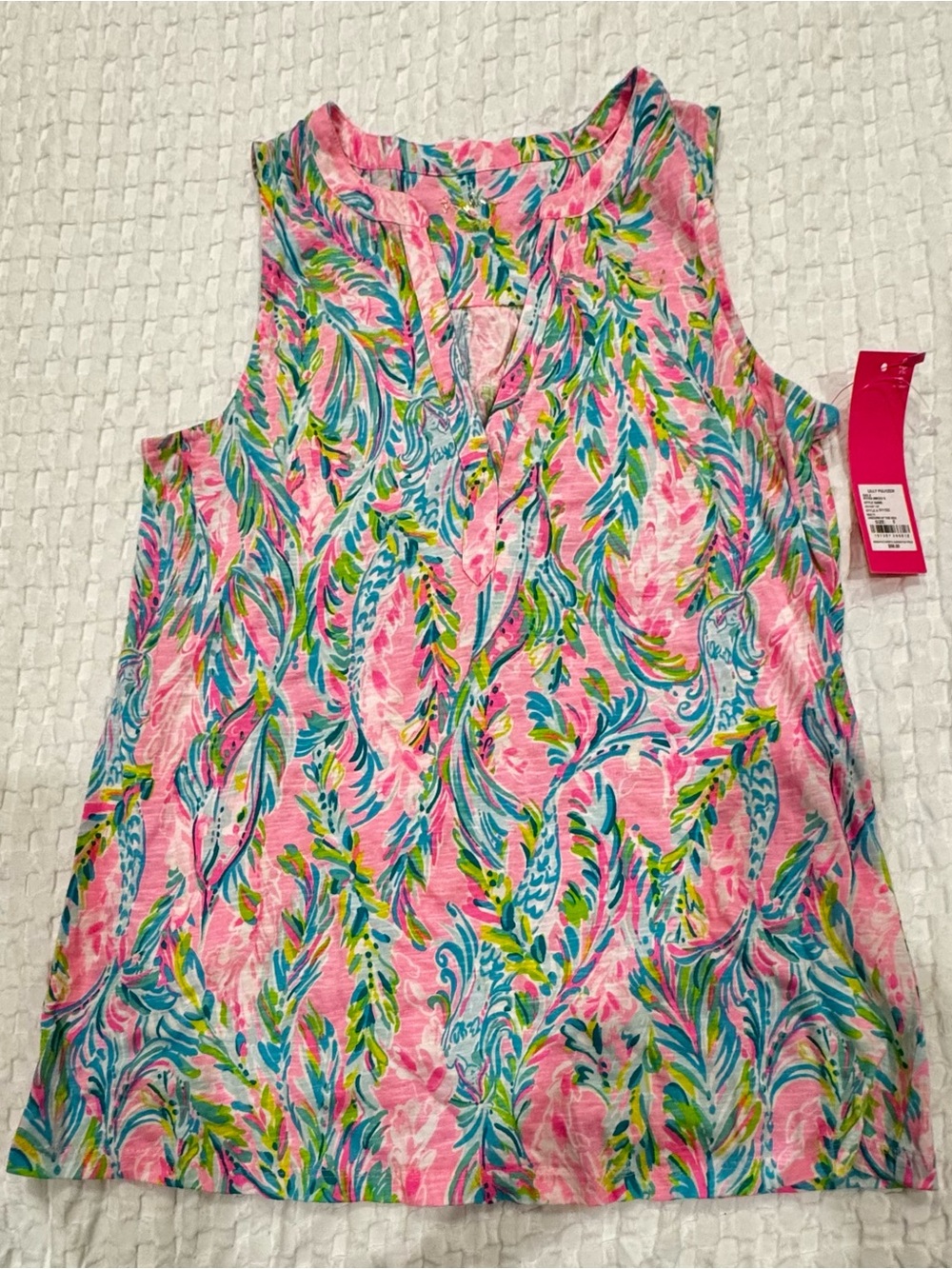 NWT Lilly Pulitzer Dev Knit Top Unicorn Of The Sea Women’s Size S Multi Floral
